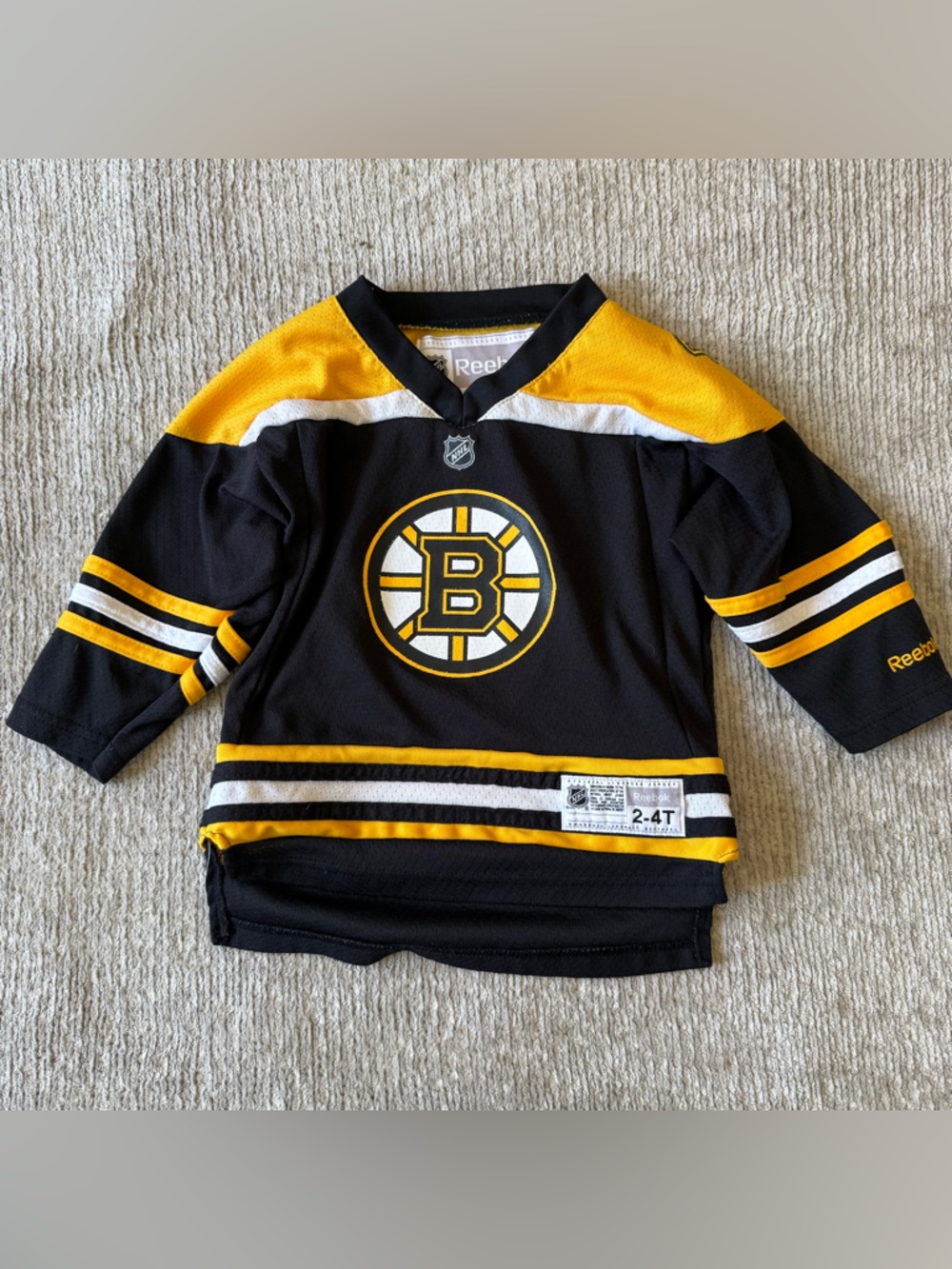 Boston Bruins Reebok Youth 2T-4T Hockey Jersey Black Yellow NHL